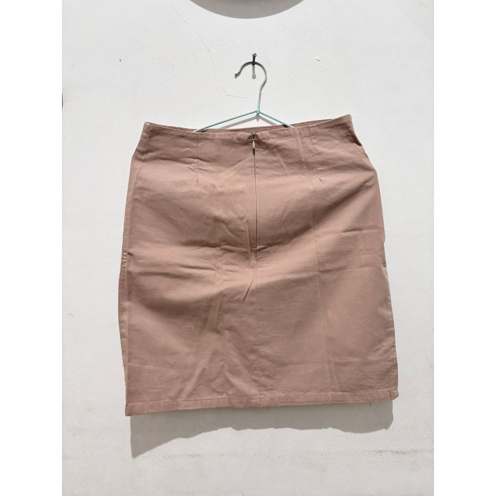[Preloved] Rok Gaudi cokelat muda mini rok span sepan