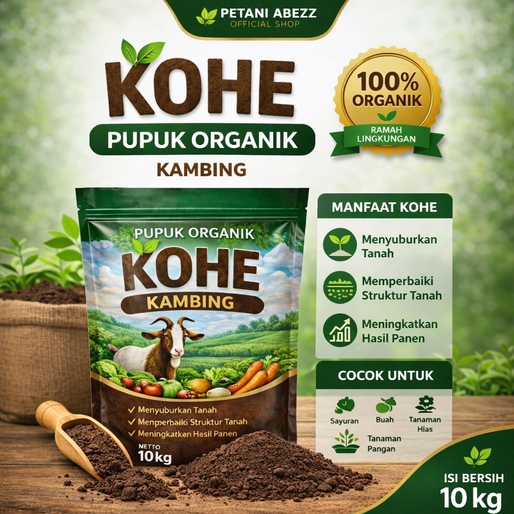 Pupuk Kandang Kambing 10kg Organik Asli Suburkan Tanah & Tingkatkan Panen