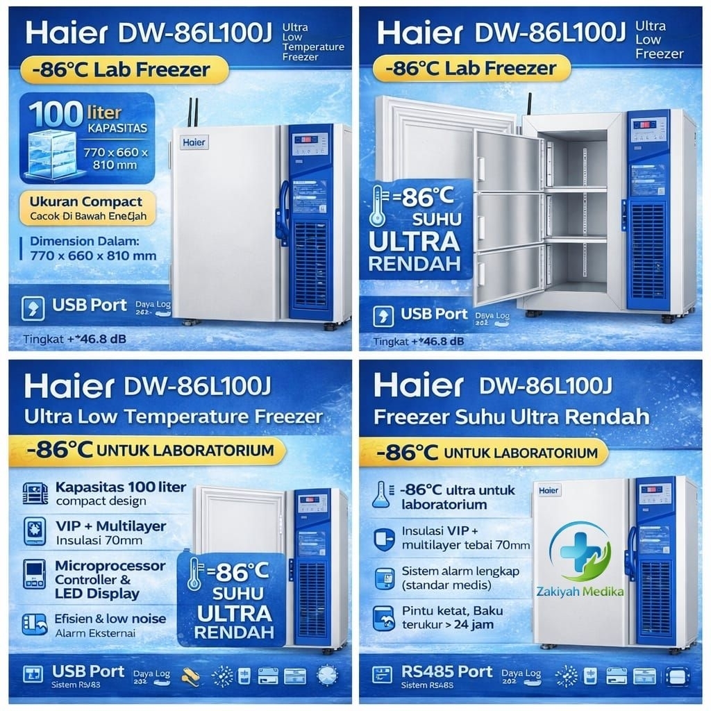 Haier DW-86L100JULT Freezer -86°C 100L | Haier ULT Freezer | Ultra Low Temperatur Freezer Lab | Free
