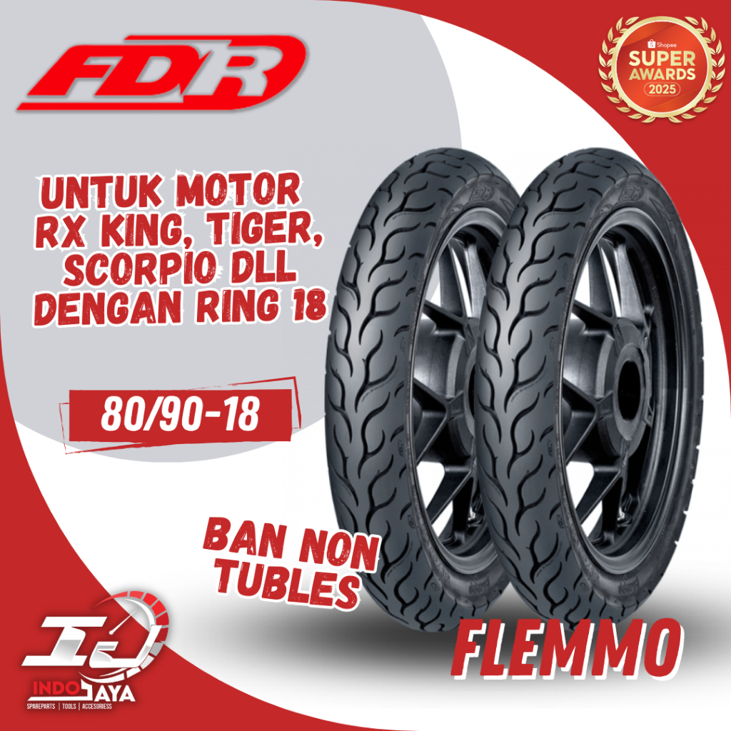 [READY COD] BAN FDR FLEMMO TUBETYPE RING 18 (80/90-18) / BAN FDR NON TUBLES FLEMMO TT RING 18 ( 80/9