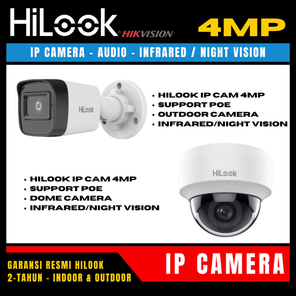 hilook ip camera cctv 4mp audio indoor outdoor kamera cctv
