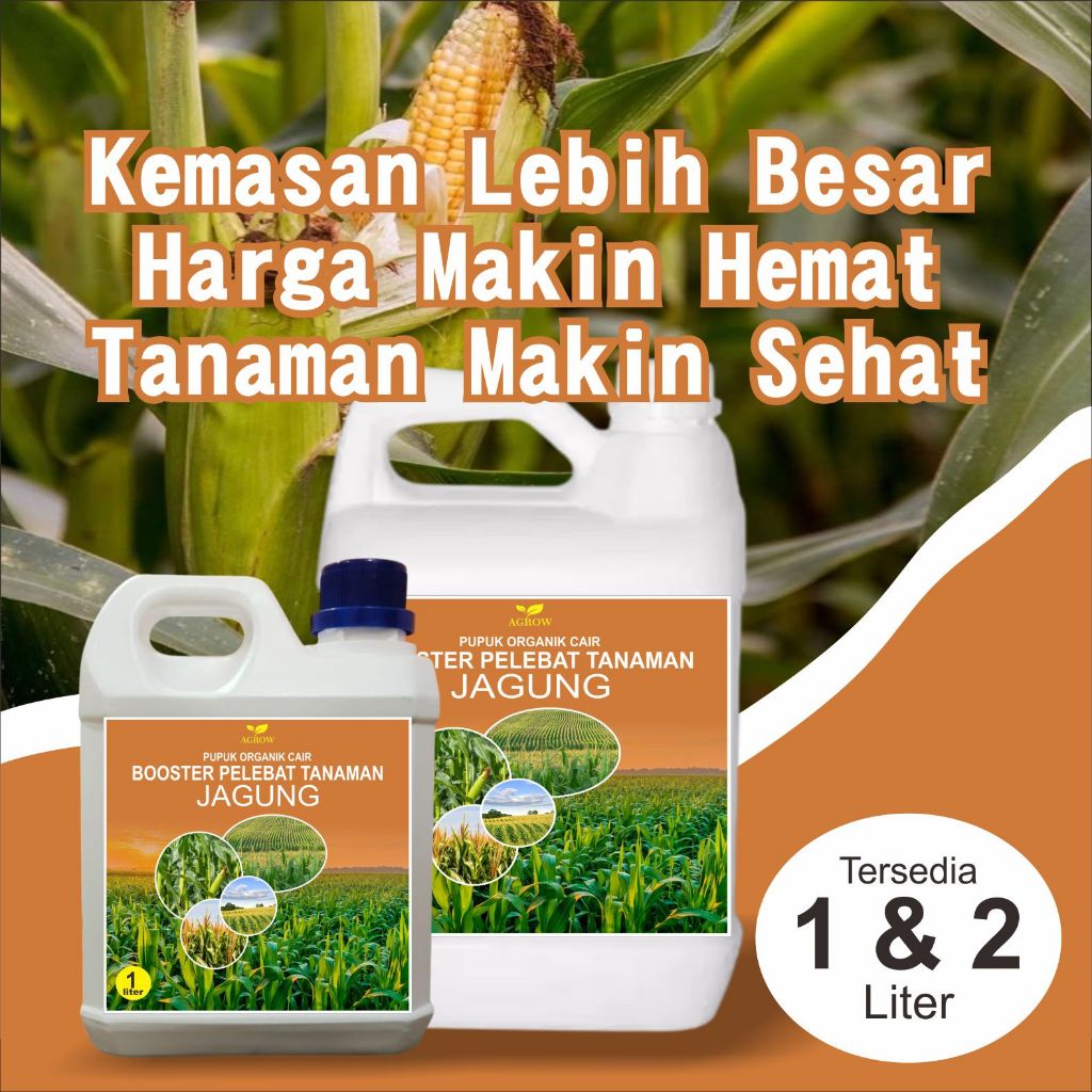 Pupuk organik pelebat buah jagung 2 & 1 liter, melebatkan bunga dan bakal buah kurangi resiko busuk 