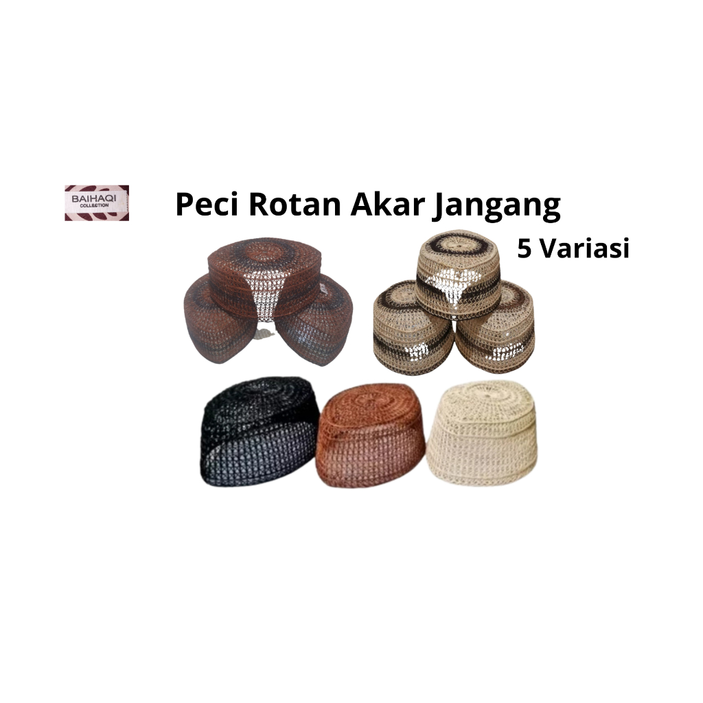 Peci Rotan Akar Jangang / Peci Kalimantan / Songkok Rotan 5 Variasi