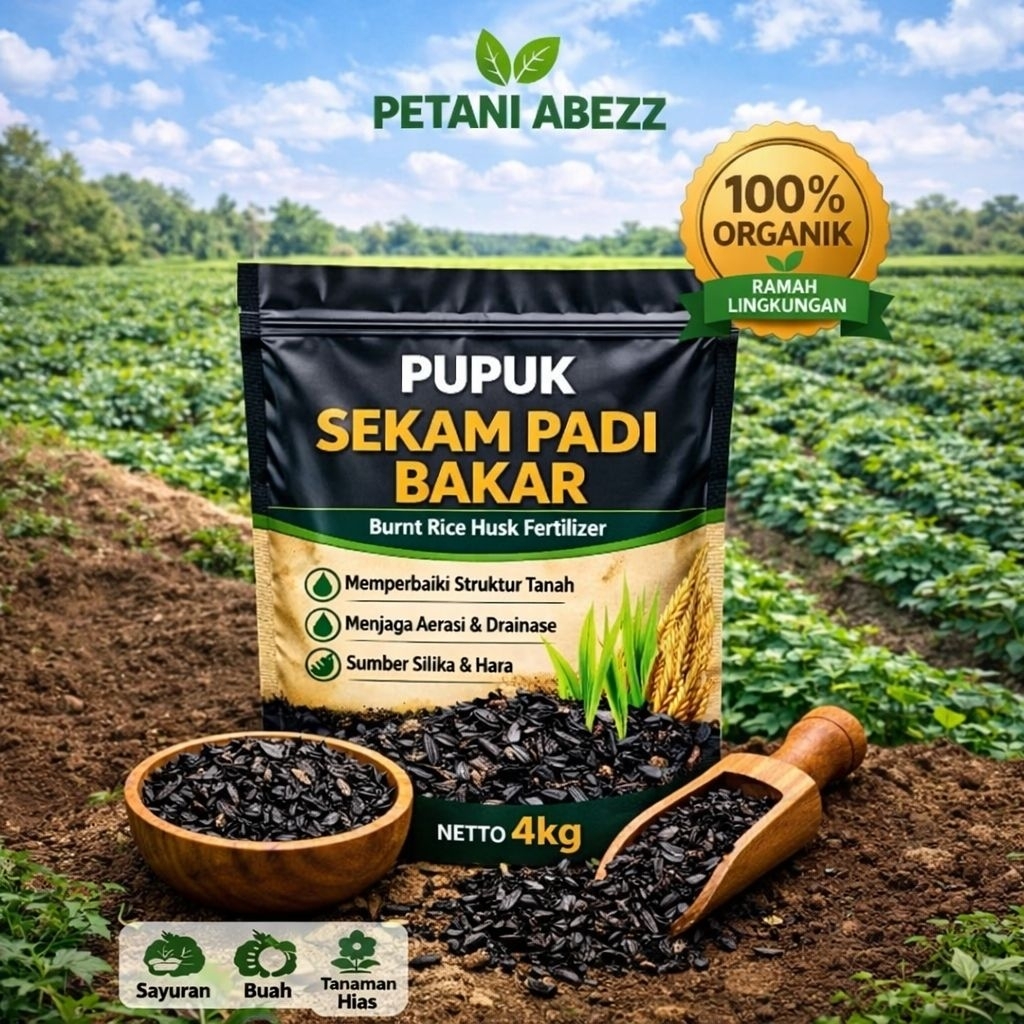 Sekam Padi Bakar 4Kg / Sekam Padi Bakar Super Halus Media Tanam Sayur & Tanaman Hias – 100% Organik