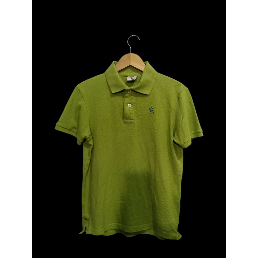 kaos polo shirt who au hijau neon sz M (108-110*67)