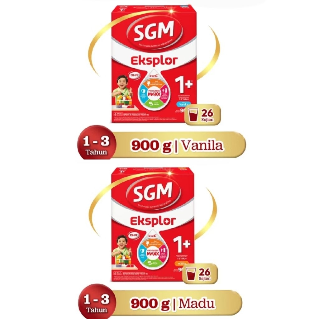 SGM Eksplor 1+ (1-3 Tahun) Rasa Vanilla Madu 900gr - Susu SGM