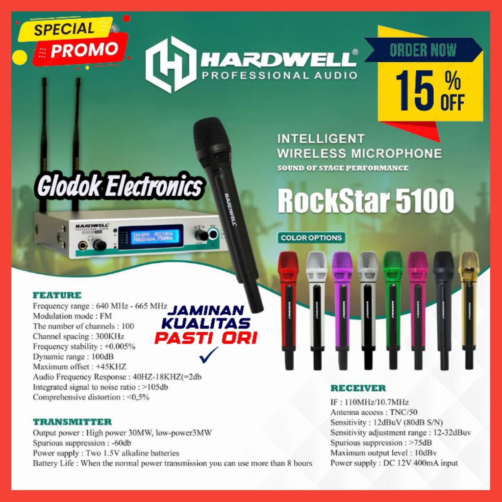 Mic wireless Hardwell Rockstar 5100 Original rockstar5100