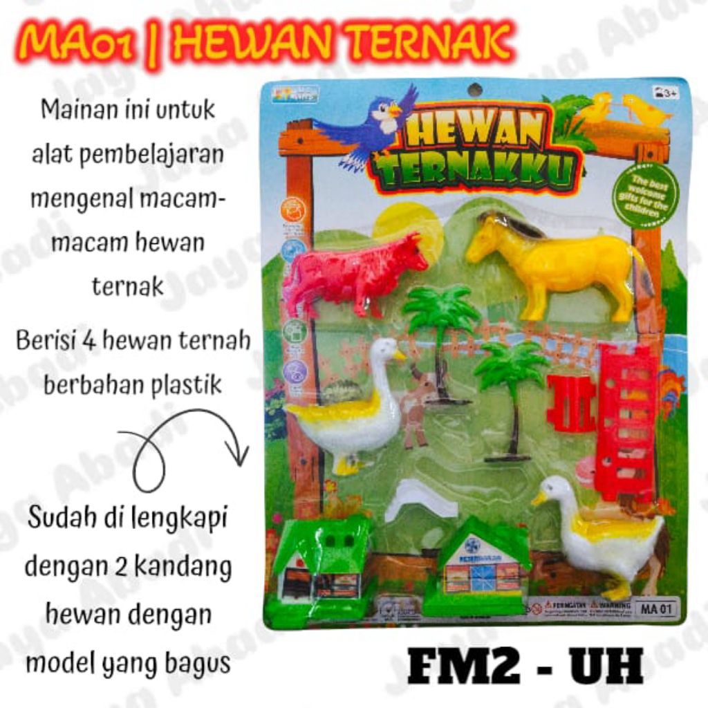MA01 | MAINAN ANAK CEWEK COWOK HEWAN MACAM-MACAM HEWAN TERNAK BAHAN PLASTIK
