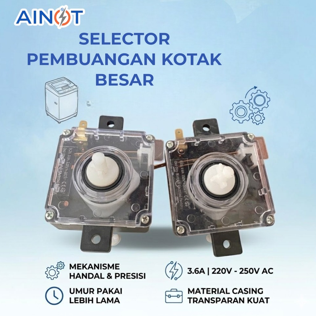 AINOT - Selector Pembuangan Mesin Cuci Kotak Besar / Selector Pembuangan Kotak Besar Mesin Cuci 2 Ta
