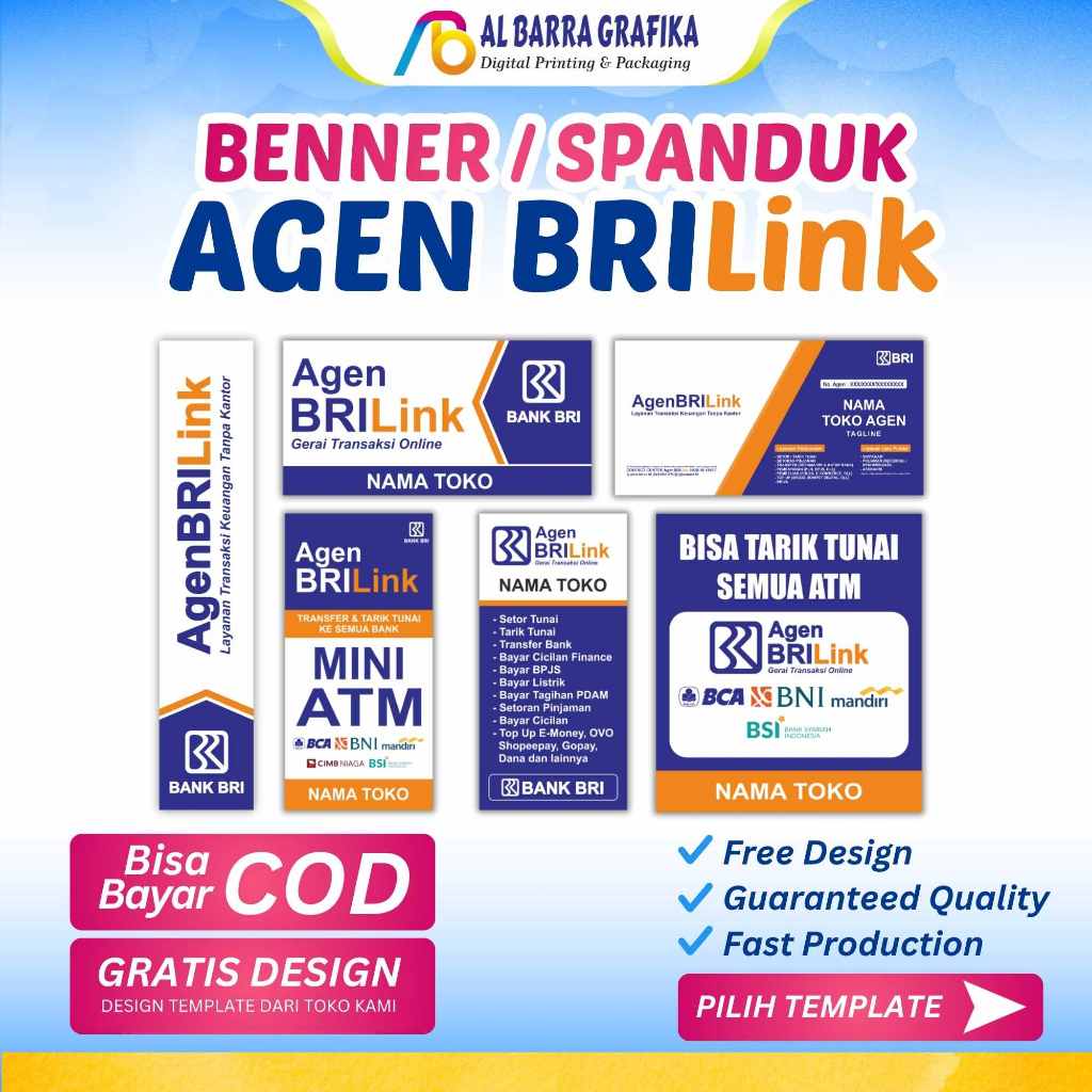 Spanduk Banner Baner Agen Brilink Spanduk Banner Renda Agen Brilink CETAK SPANDUK BRILINK - FREE DES