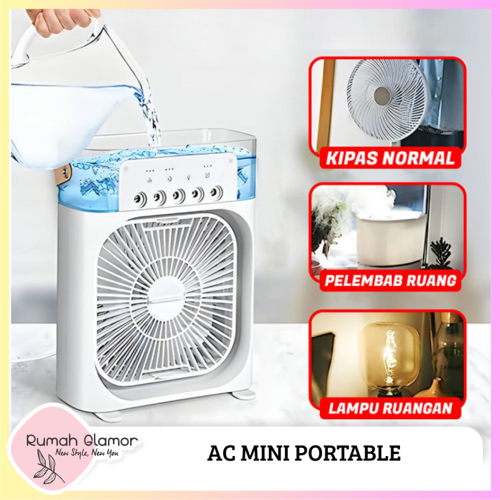 Kipas Pendinginan Portable Kipas AC Cooler & Kipas AC Mini Mini Portable Kapasitas Air 600ml