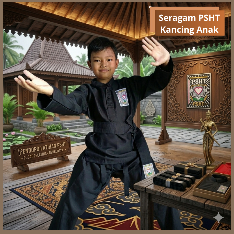 Sakral Siswa Psht Kancing Anak - Seragam Pencak Silat Psht - Baju Celana Psht Kancing