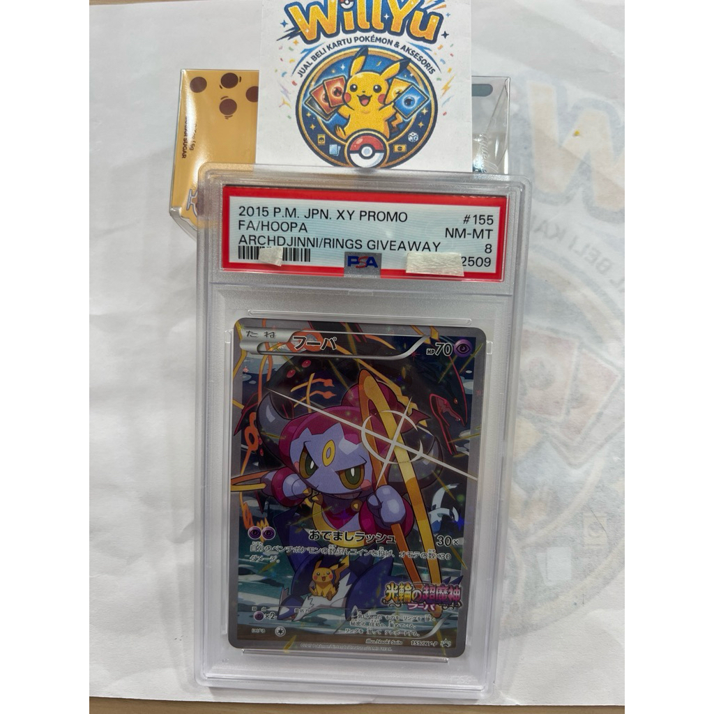 HOOPA MOVIE PROMO LANGKAH 2015 155/XY-P SLAB PSA 8 RAYQUAZA LATIOS PIKACHU LUGIA KARTU POKEMON CARD 