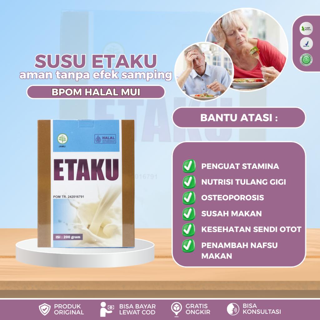 ETAKU - Susu Penambah Nafsu Makan - Lansia Susah Makan - Susu Untuk Nafsu Makan Berkurang - Susu Unt