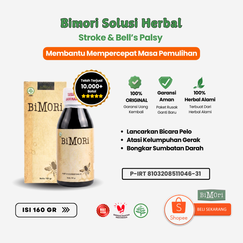 Bimori Obat Stroke - Untuk Bells Palsy Penyumbatan Pembuluh Darah - Terapi Stroke Berat Dan Ringan