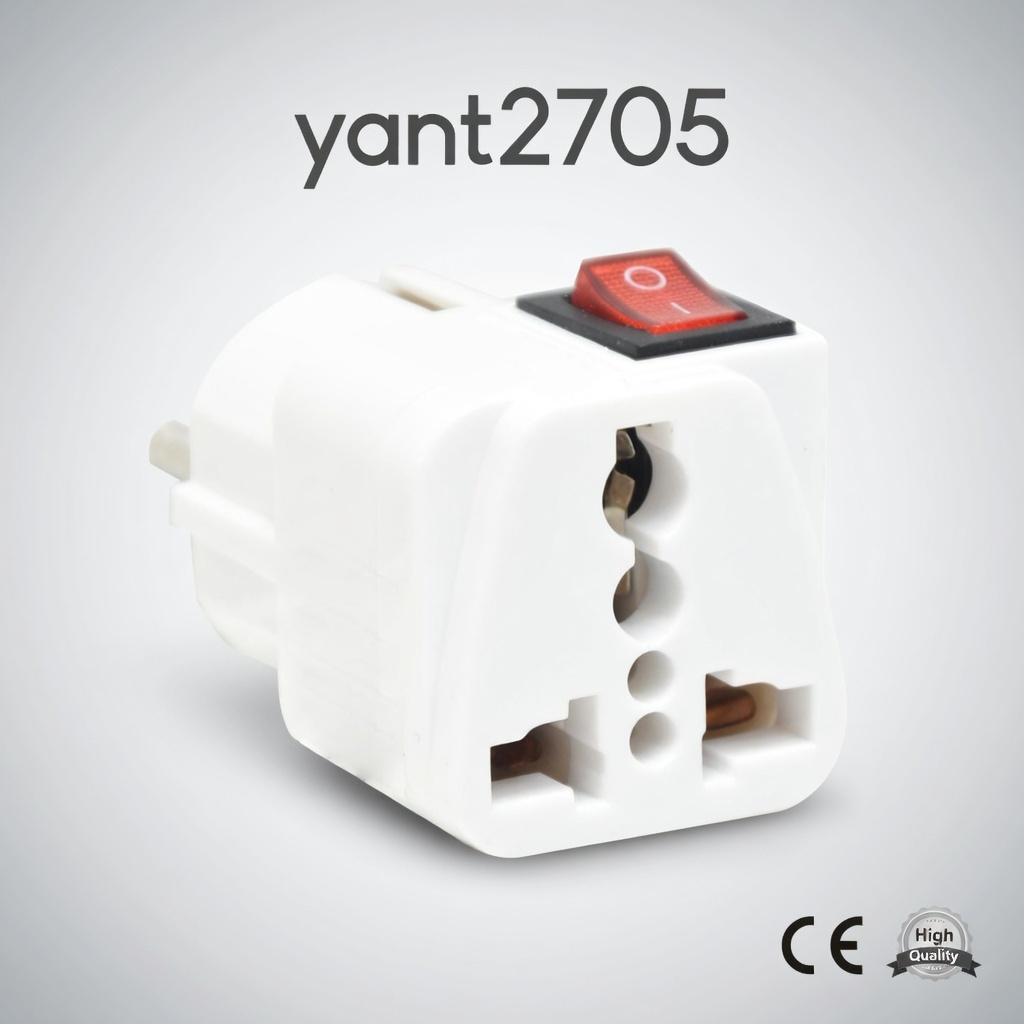 Krisbow Steker Adaptor Arde dengan Switch ON OFF Saklar | Colokan Listrik Universal Plug Praktis Ama