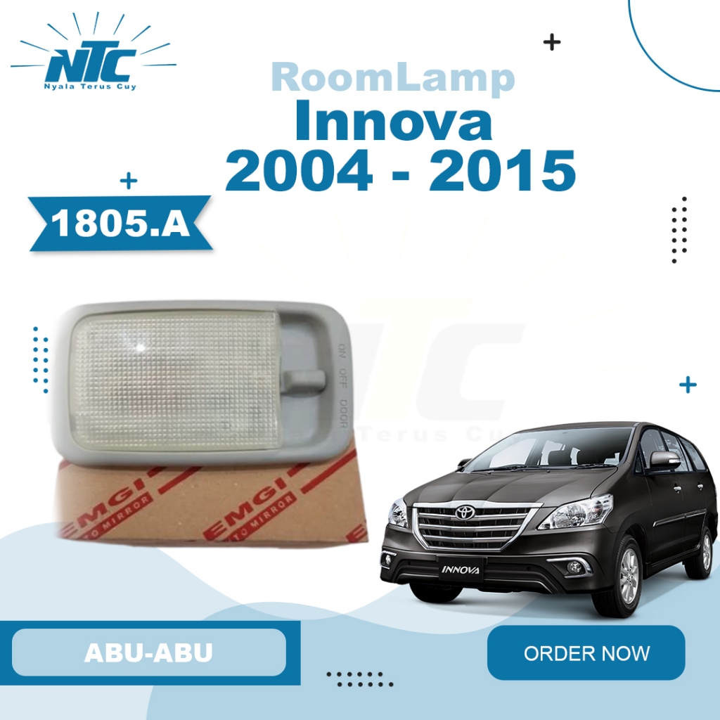 1805-ROOM LAMP/LAMPU PLAFON ABU / GADING + BULB TOYOTA INNOVA 2004 2005 2006 2007 2008 2009 2010 201