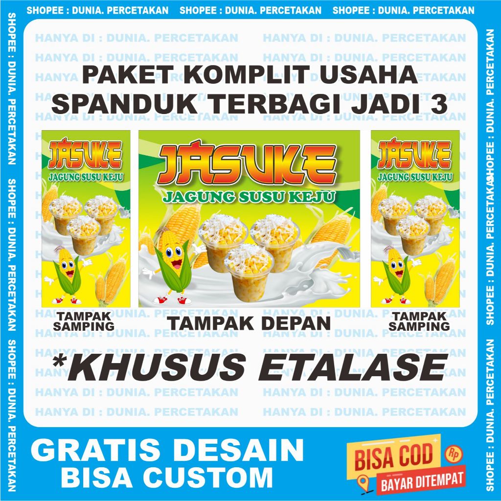 BANNER JASUKE - Y/X BANNER JASUKE PAKET KOMPLIT UNTUK USAHA