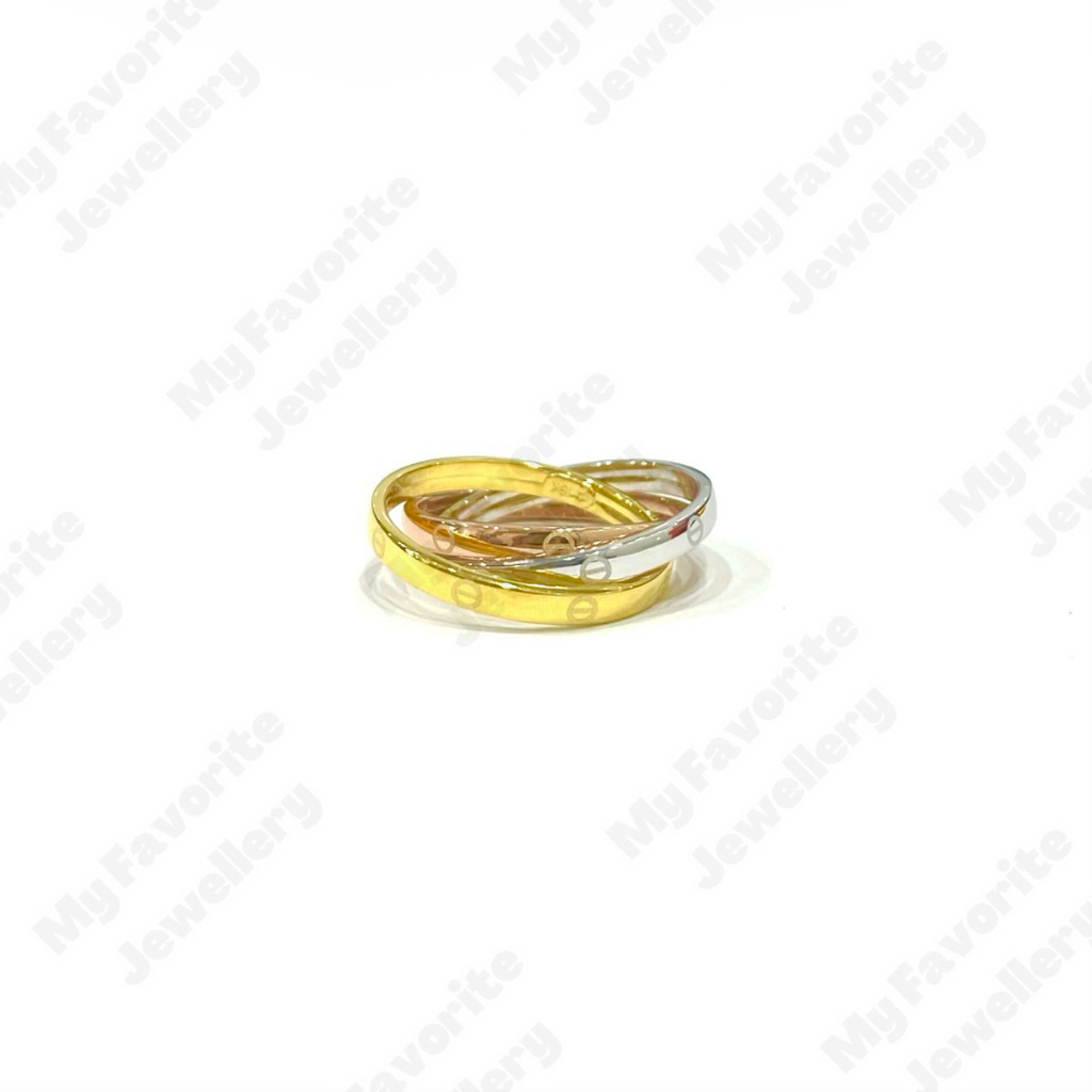 Cincin Motif 3 STAK Uk15 Emas Asli Kadar 700 16K