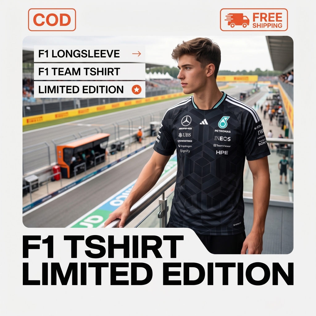 Tshirt Mercedes F1 Hitam 2026 Driver Shirt Formula 1