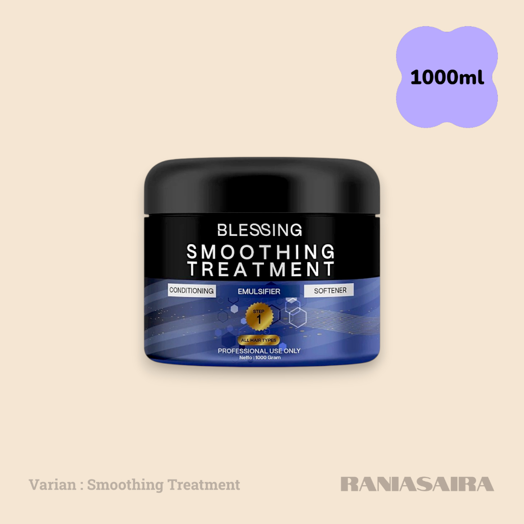 BLESSING Step1 Smoothing Treatment 1000gr Pelurus Rambut Straightening Rusak Kering Kribo Blesing