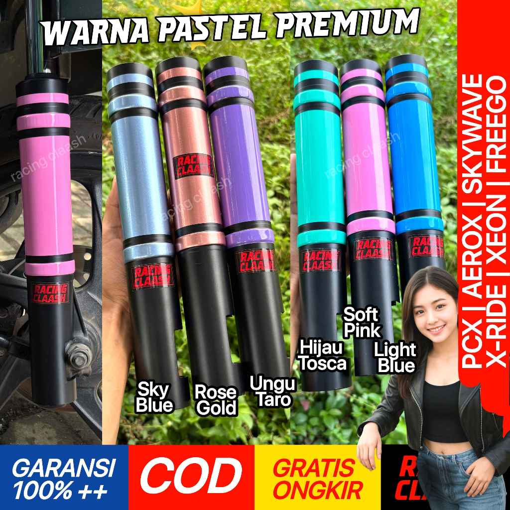 Racing Claash Cover Shock Sok Depan Pcx Aerox Xeon Xride Skywave Freego Gt Rc 115 125 150 155 160 Wa