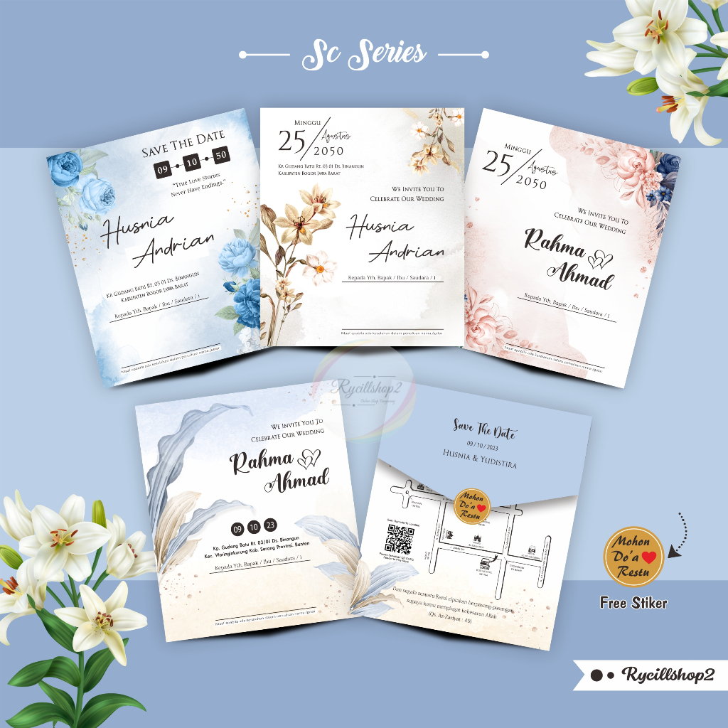 Undangan Pernikahan - Undangan Nikah - Undangan Khitanan Semi Amplop Free Foto Terbaru
