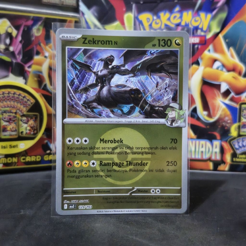 Zekrom N 129/193 indonesia - Pokemon Card Original