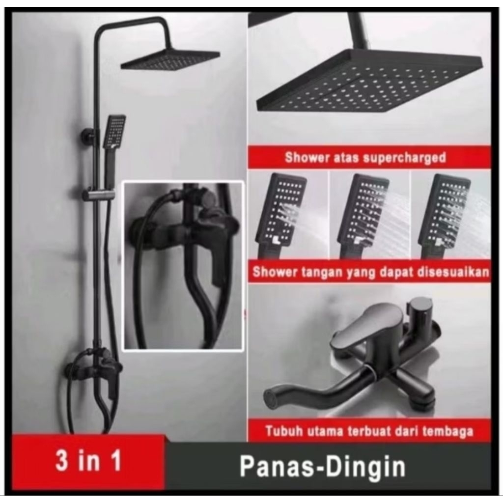 KRAN SHOWER COLUMN/KRAN SHOWER TIANG HITAM