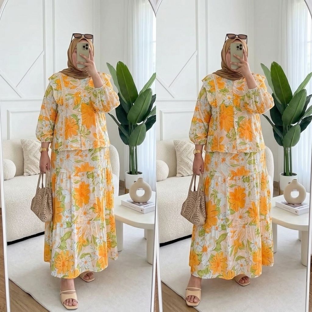 ZENA SET ROK  RAYON JUMBO LD 120 130 140 // ONE SET ROK JUMBO // SETELAN ROK OVERSIZE // ONE SET SUP