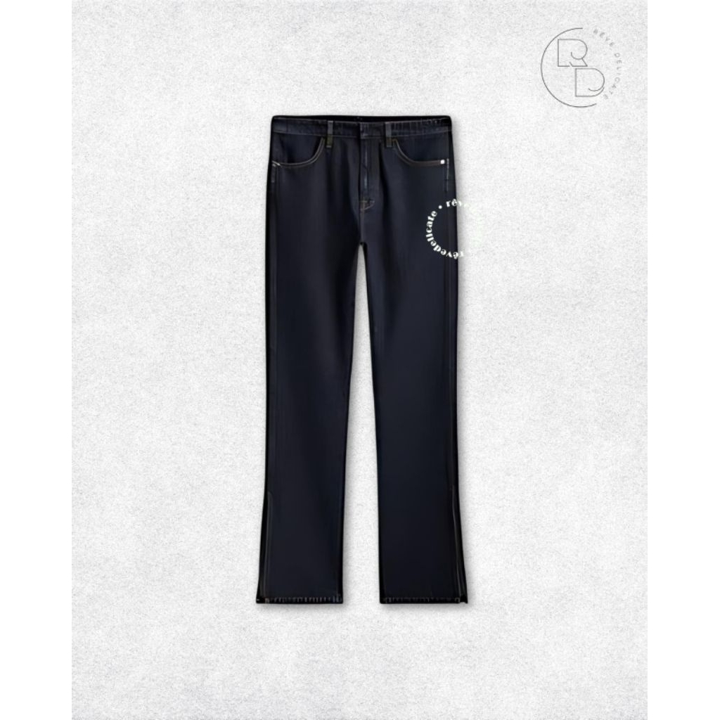 Massimo Dutti Jeans Wanita Size 40 | Mid Rise Jeans Hitam dengan Potongan Slim