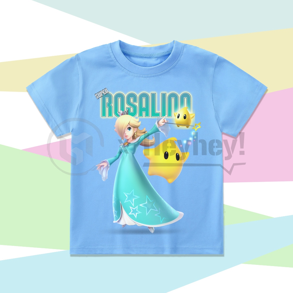 Baju atasan kaos anak motif karakter rosalina the super mario galaxy movie terbaru