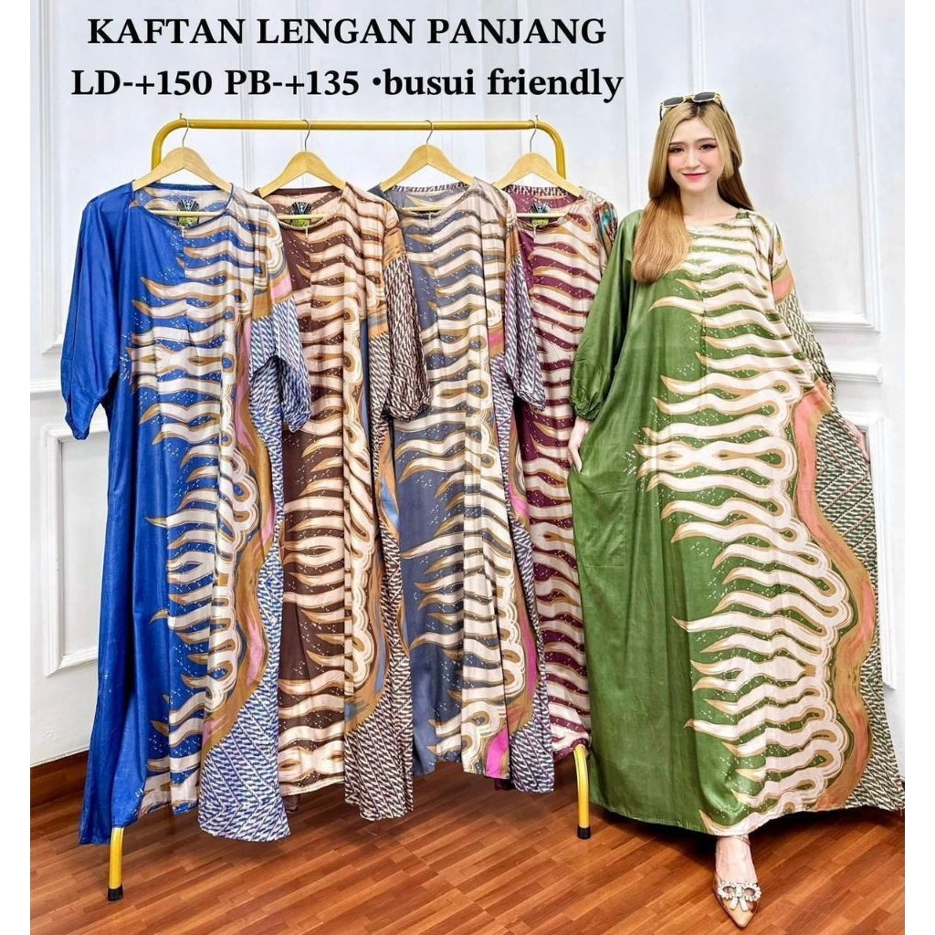 Daster Kaftan Lengan Panjang / Daster Kaftan Rayon Premium busui friendly