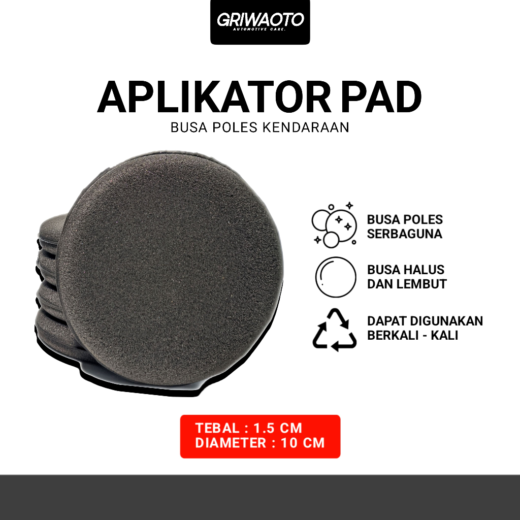 Applikator Pad - Busa Aplikator Pad Hitam - Aplikator Poles Spons Poles