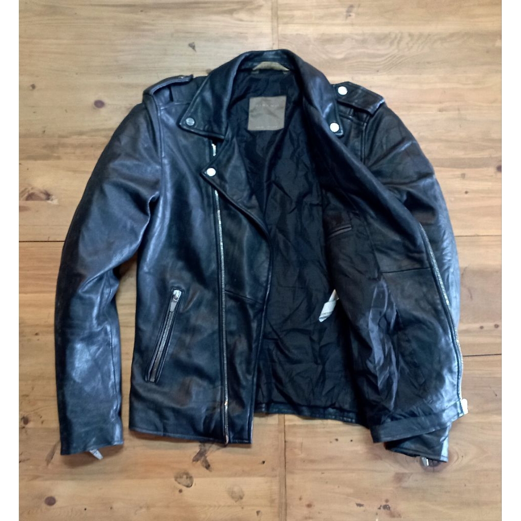 jaket kulit ramones ZARA size M