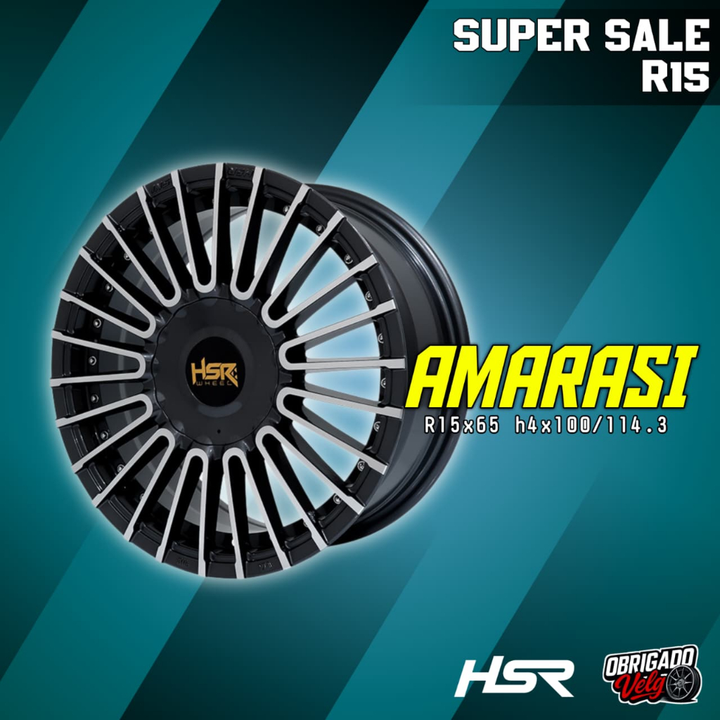 HSR AMARASI R15 velg Mobil Avanza Xenia Ayla Agya Brio dll ring 15 / HSR Wheel