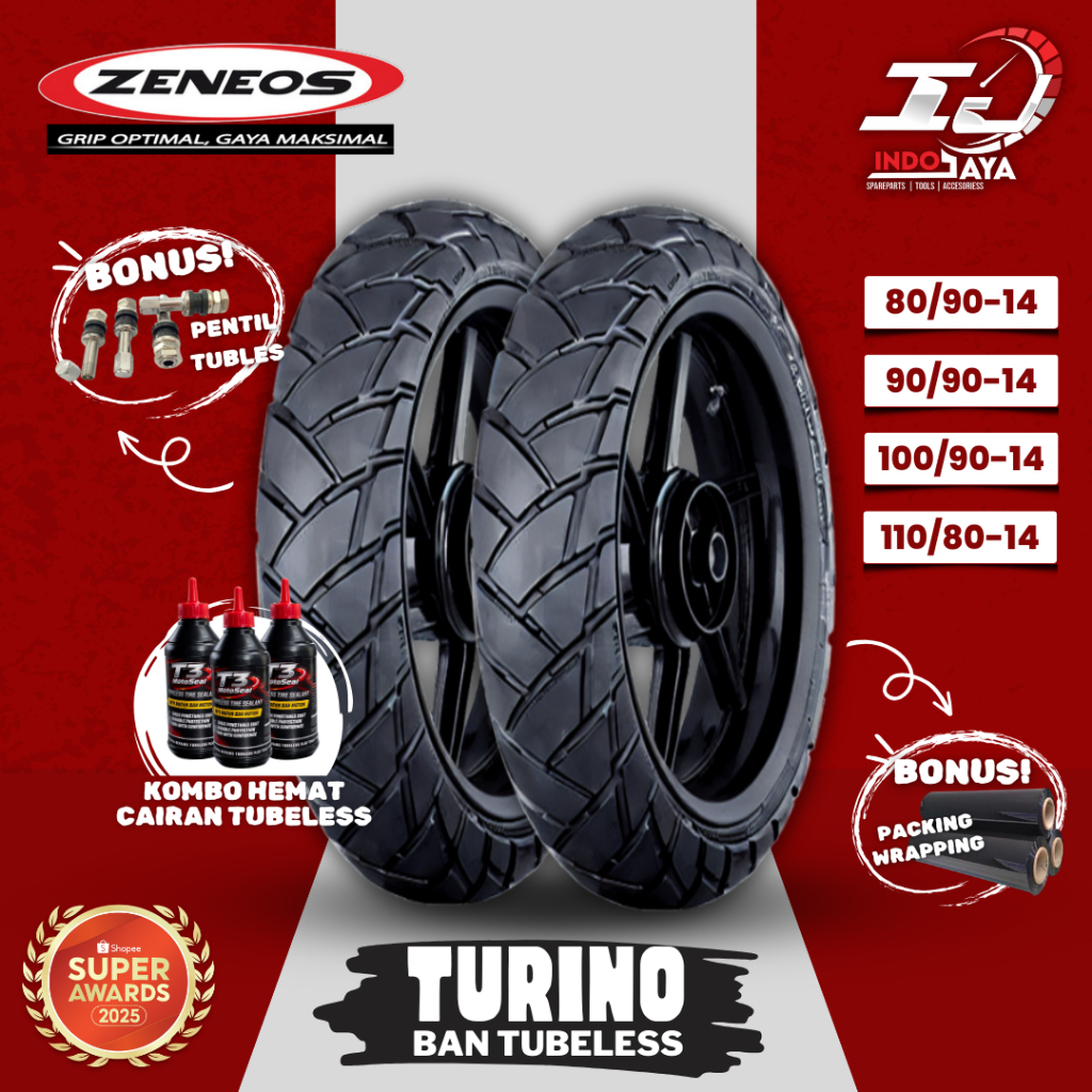 [READY COD] BAN ZENEOS TURINO DUAL PURPOSE (80/90-14 - 90/90-14 - 100/90-14 - 110/80-14) BAN TUBELES