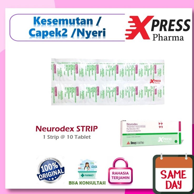 XPRESS  Neurodex STRIP 10 tablet Obat Vitamin B Komplek Komplex Complek Complex B1 B2 B 12 Saraf Neu