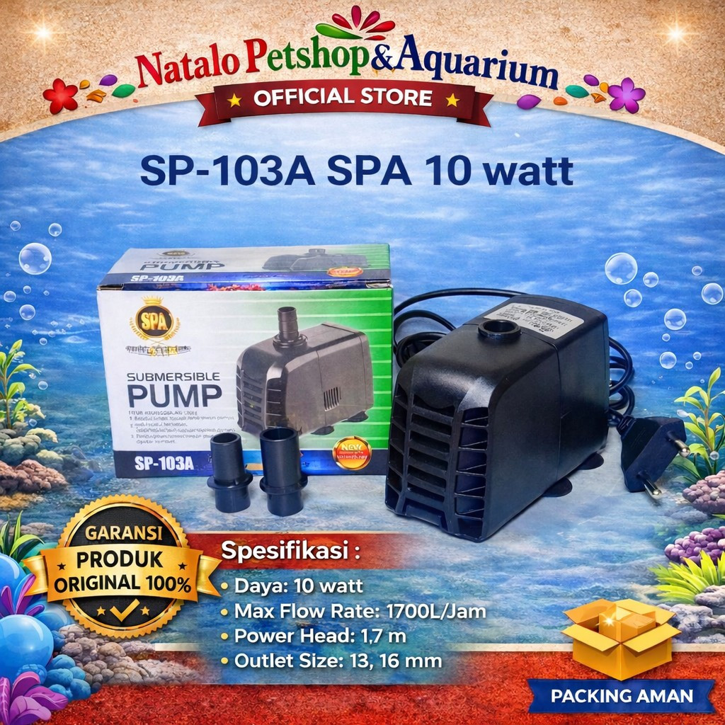 SPA SP-103A Submersible Pump - Mesin Pompa Air Celup SP 103A - Filter Aquarium Kolam Hidroponik
