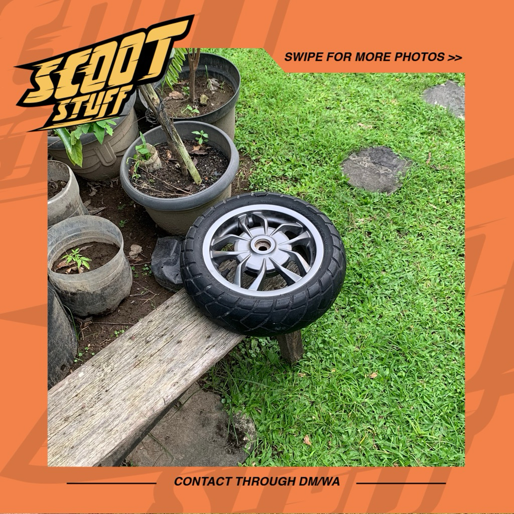 Velg Belakang Vespa S LX Zip Facelift 2V 3V Iget Grey Ring 10 Original Piaggio