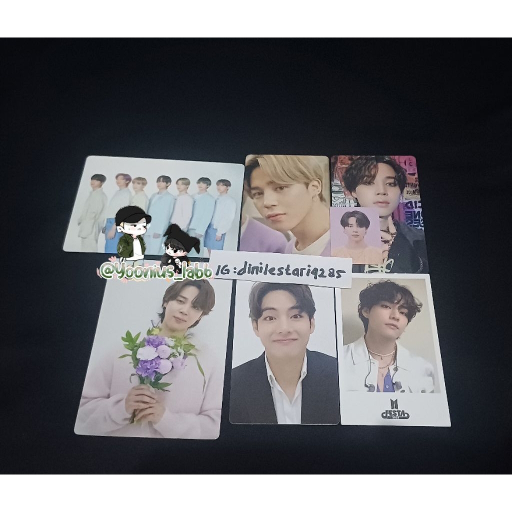 PHOTOCARD BTS TAEHYUNG JIMIN membership, MEMO 20 DVD BLURAY SG 2021 SAMSUNG