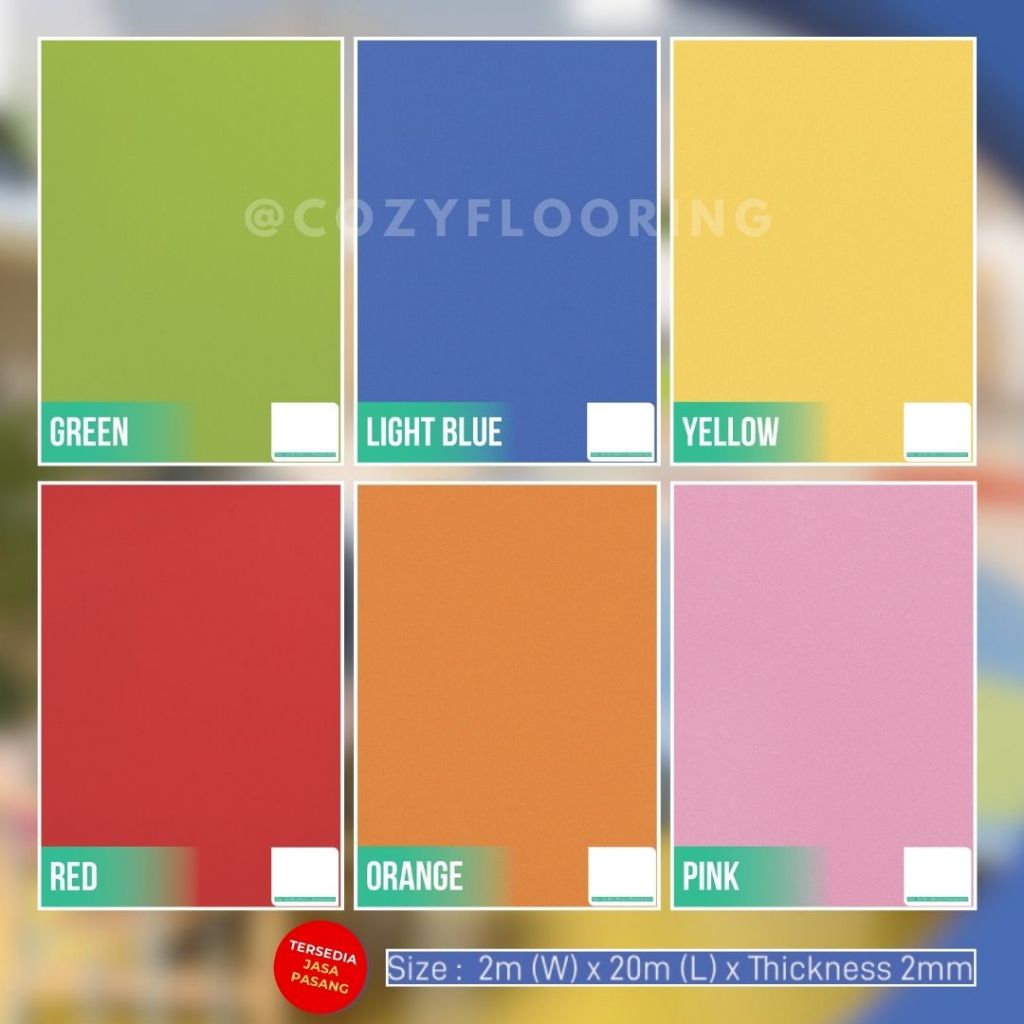 Vinyl Lantai META Motif Polos Tebal 2mm / Karpet Lantai Vinyl Roll Motif Solid / Vinyl Rol Gulungan