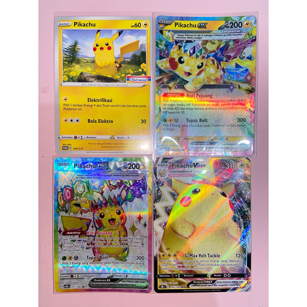 PIKACHU INDONESIA ID TCG POKEMON KARTU VMAX SR INDOMARET RR