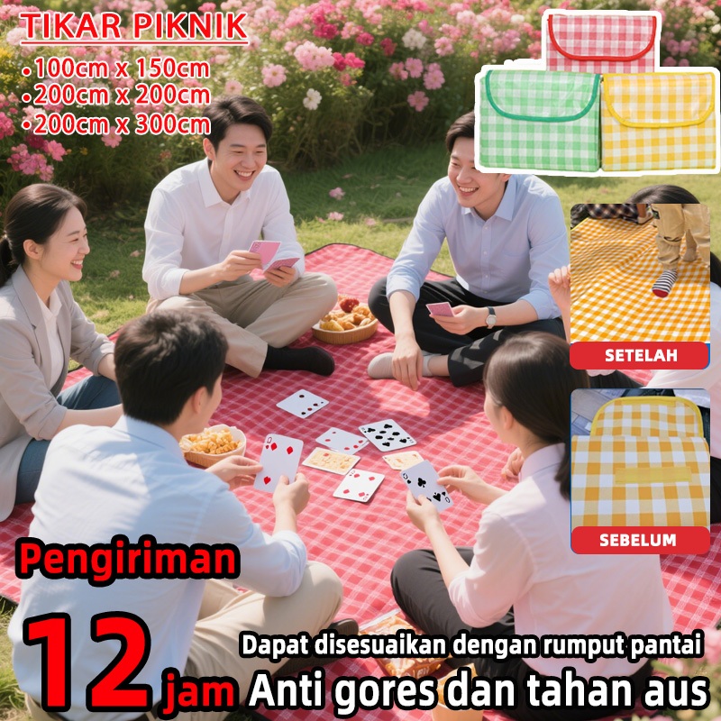 [Kualitasting]  tikar lipat piknik waterproof jumbo tikar lipat piknik jumbo 300x200 anti air tikar 