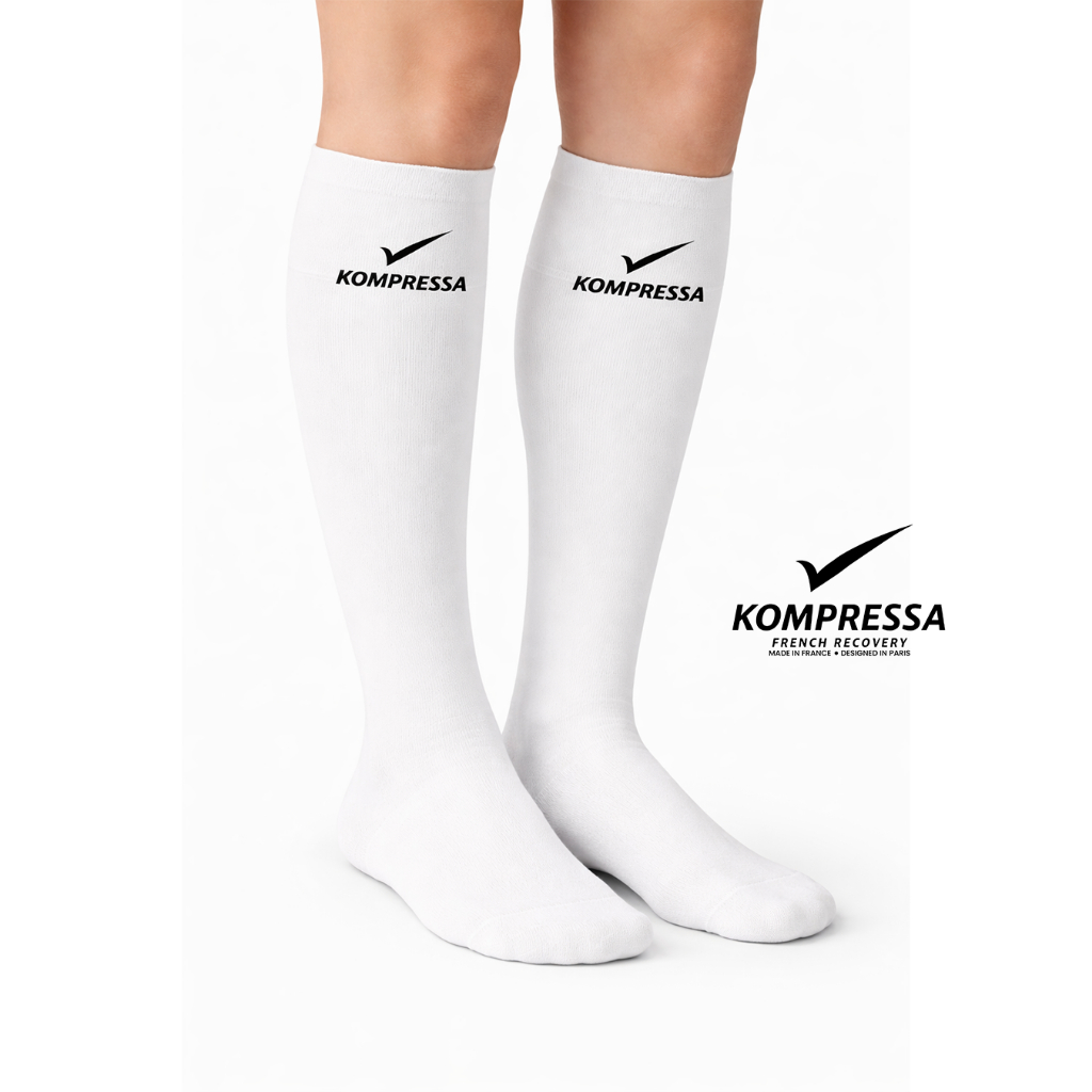 KOMPRESSA - Kaos Kaki Kompresi Premium - Recovery Sock White - Kaos Kaki Kesehatan Anti Bengkak