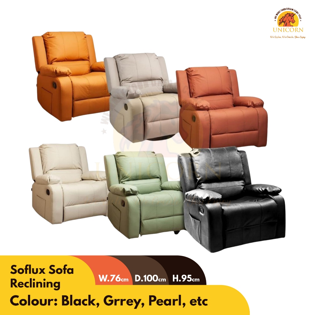 Kursi Soflux Sofa Reclining Kantor/Ruang Tamu/Santai/Nyaman/Kuat/Awet/Murah