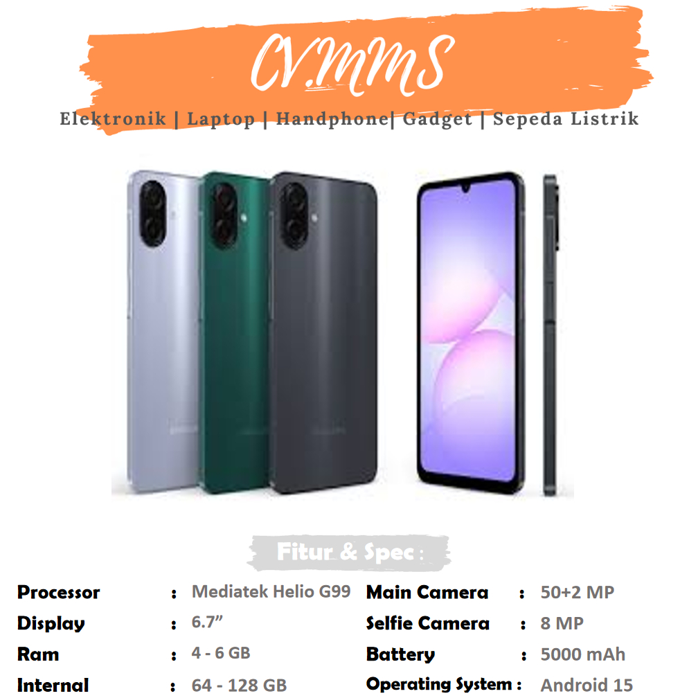 Samsung Galaxy A07 4/64 - 4/128 - 6/128 - 8/256 GB Mediatek Helio G99 5000 mAh