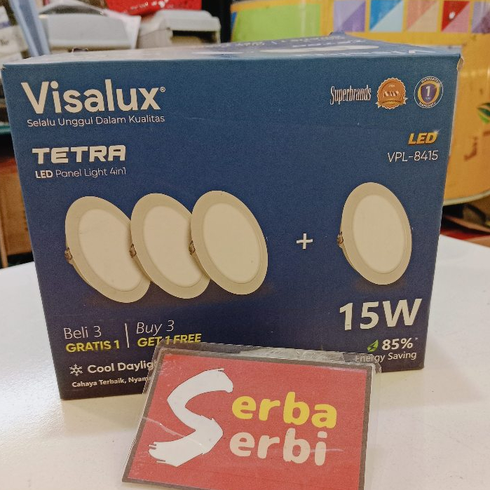 *3+1PCS TETRA LED PANEL*Lampu plafon downlight bulat visalux