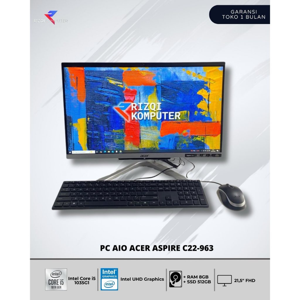 PC AIO Acer Aspire C22-963 Intel Core i5-1035G1 Ram 8GB SSD 512GB sby