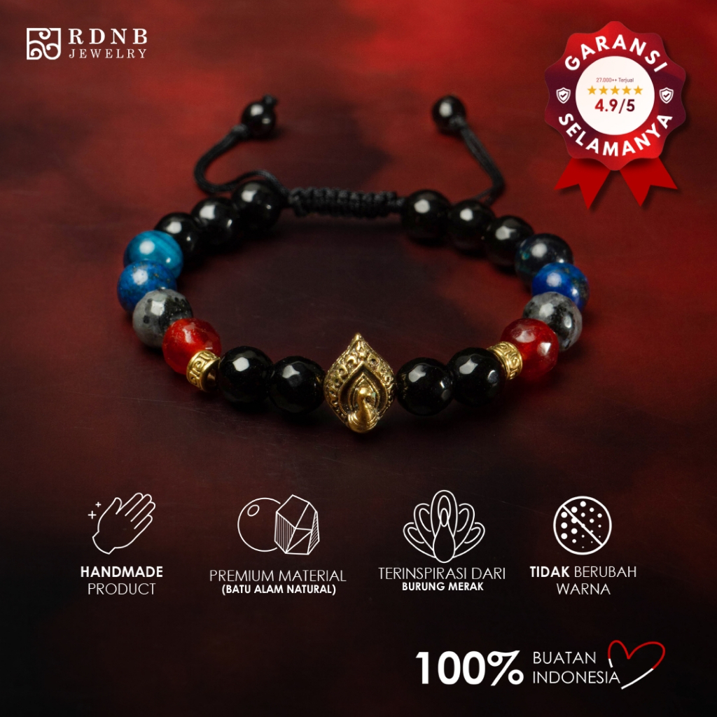 RDNB Jewelry - Merak Kharisma Maya - Gelang Wanita/Pria - Batu Alam Natural - Gelang Casual Spiritua